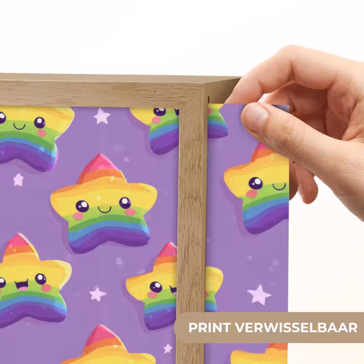 Sterren - Regenboog - Paars Light Box met batterij (Wandlamp) middel 907 -USP_websiteprintNL