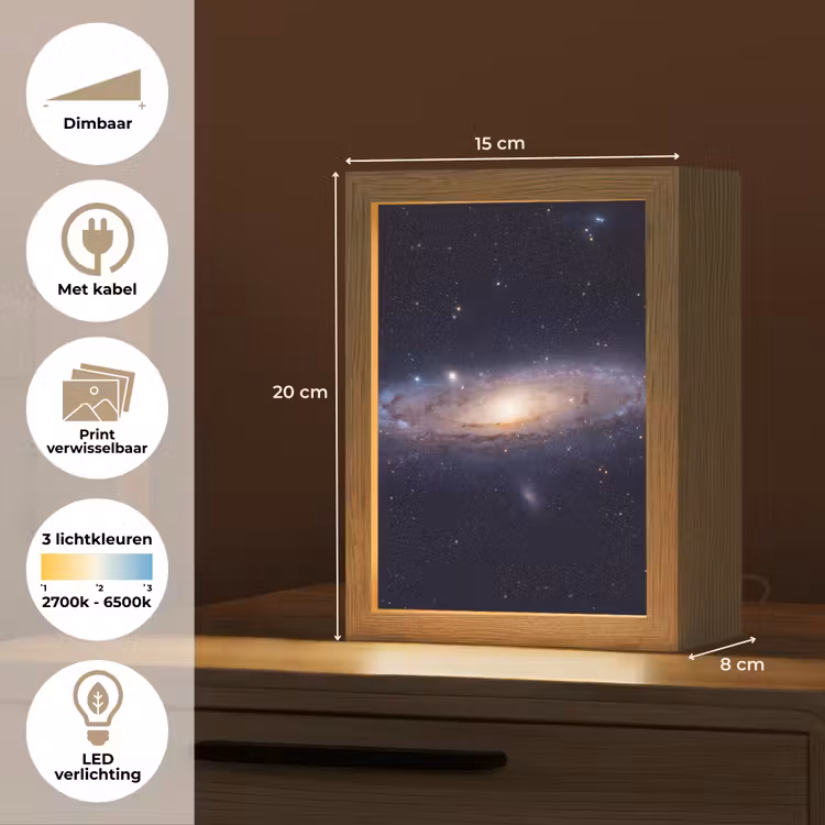 Lightbox - Wandlamp - Sterrenstelsel - Ruimte - Kosmos - Sterrenstelsel - Ruimte - Kosmos Light Box met kabel (Wandlamp) klein