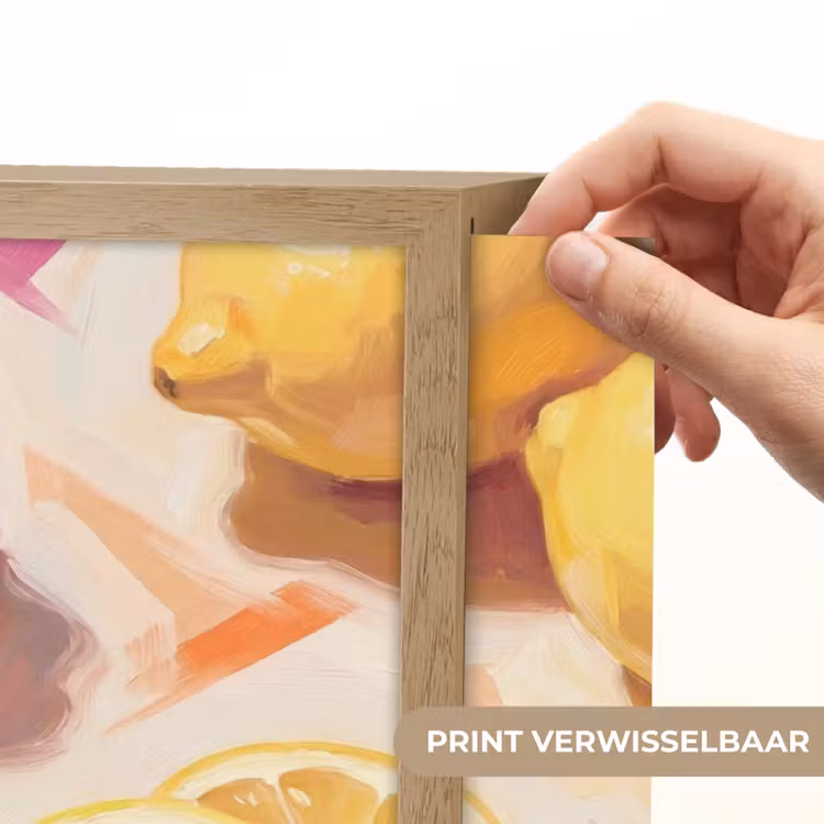 Stilleven - Citroenen - Oesters - Abstract - Oranje Light Box met batterij (Wandlamp) middel -USP_websiteprintNL