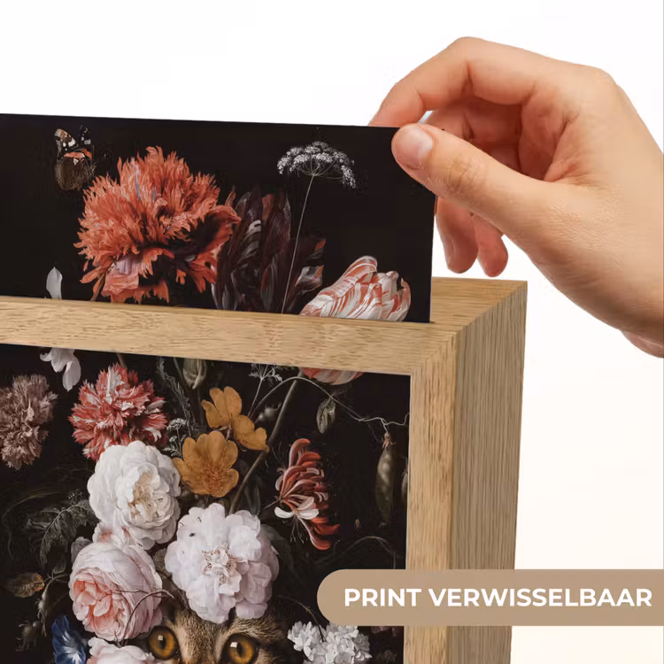 Stilleven met bloemen - Jan Davidsz de Heem - Kat Light Box met kabel (Wandlamp) klein -USP_websiteprintNL
