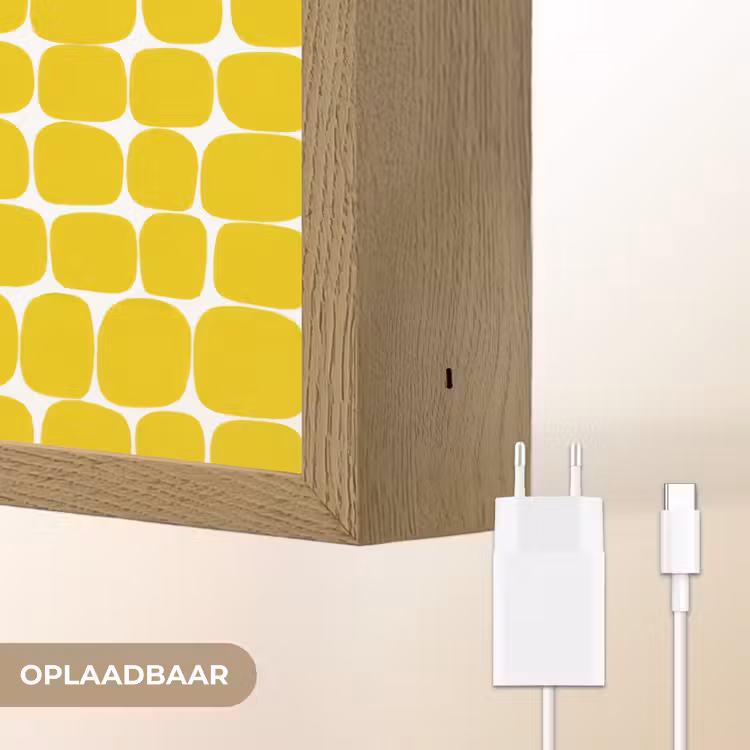 Stippen - Modern - Geel Light Box met batterij (Wandlamp) middel 907 -USP_websiteoplaadbaarNL