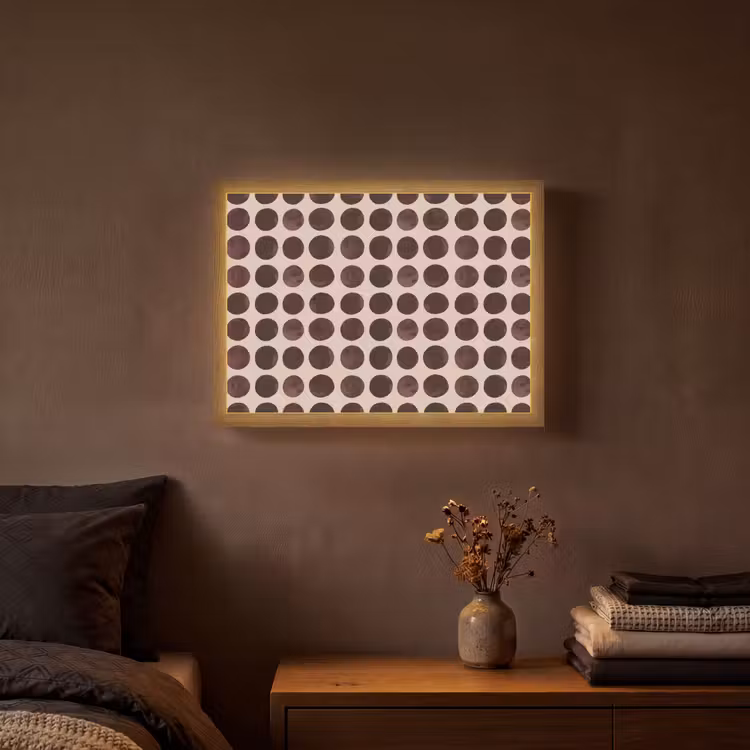 Stippen - Patroon - Bruin Light Box met batterij (Wandlamp) middel 907 -sfeer4