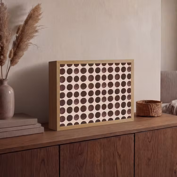 Stippen - Patroon - Bruin Light Box met batterij (Wandlamp) middel 907 -sfeer2