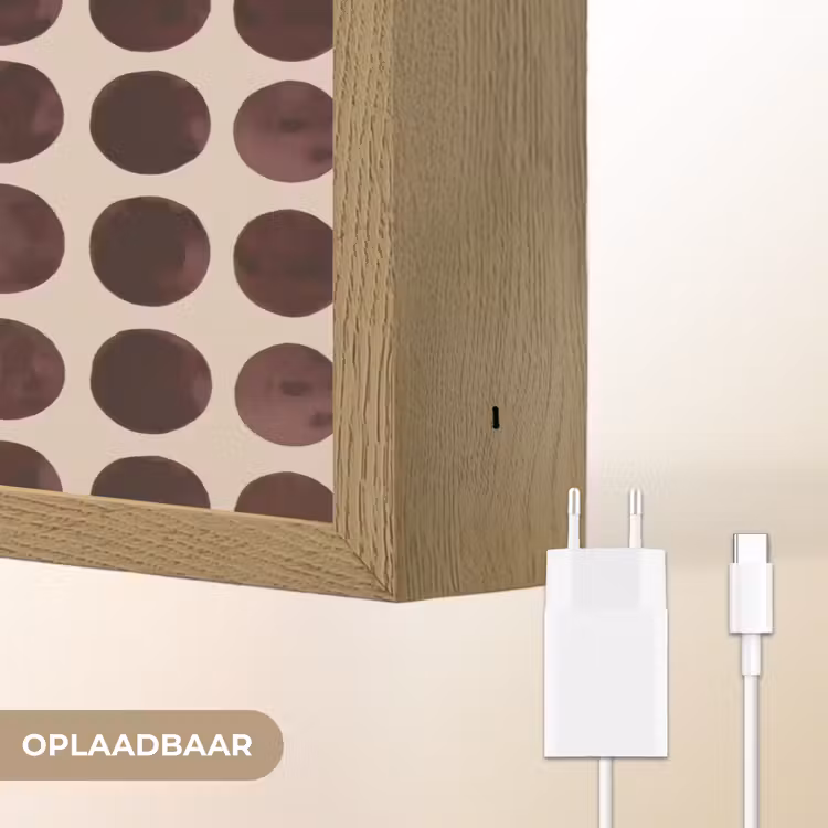 Stippen - Patroon - Bruin Light Box met batterij (Wandlamp) middel 907 -USP_websiteoplaadbaarNL