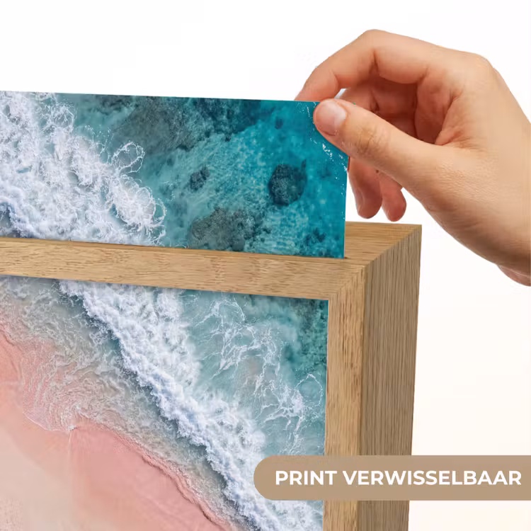 Strand - Oceaan - Golven - Roze Zand - Natuur Light Box met kabel (Wandlamp) klein -USP_websiteprintNL