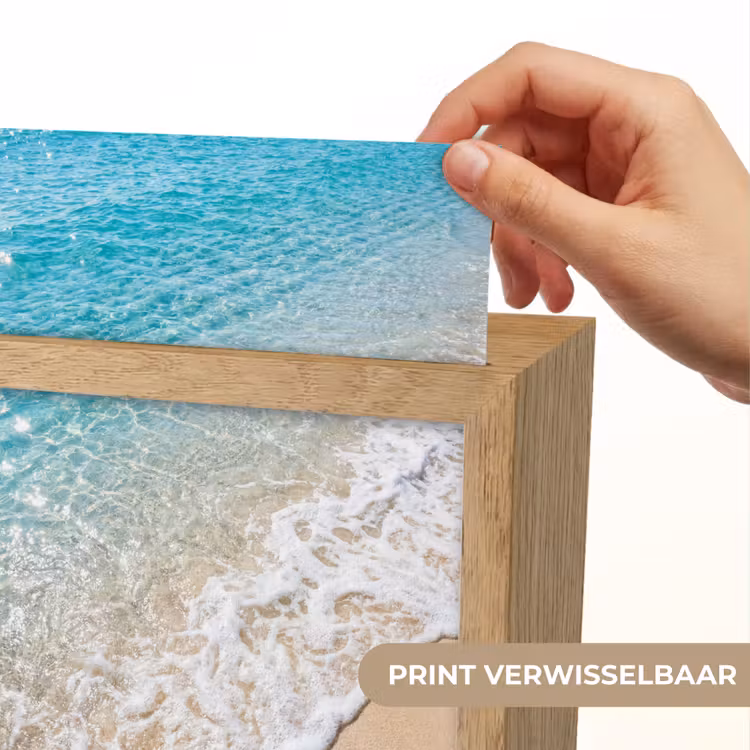 Strand - Water - Natuur - Blauw - Beige Light Box met kabel (Wandlamp) klein -USP_websiteprintNL