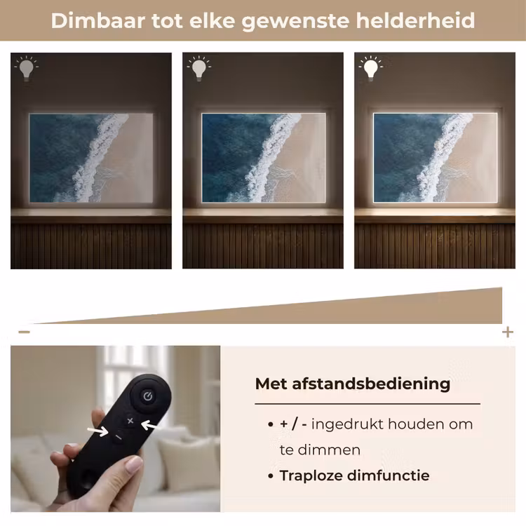 Strand - Zee - Golven Light Box met batterij (Wandlamp) middel -USP_dimbaarNL