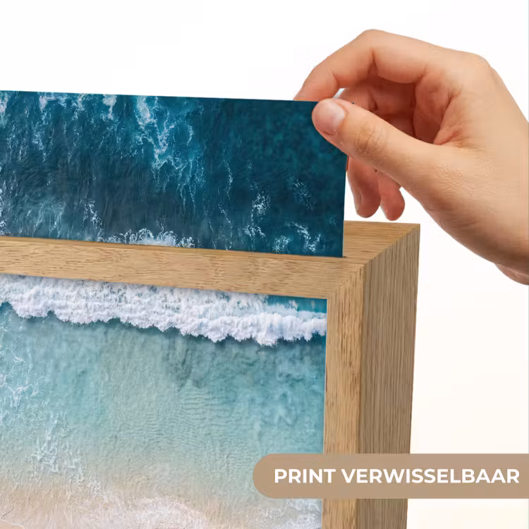 Strand - Zee - Golven - Natuur - Blauw Light Box met kabel (Wandlamp) klein -USP_websiteprintNL