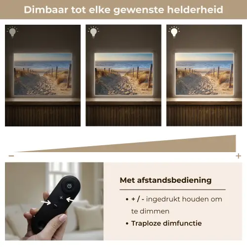 Strand - Zee - Nederland - Duinen - Zon Light Box met batterij (Wandlamp) middel -USP_dimbaarNL