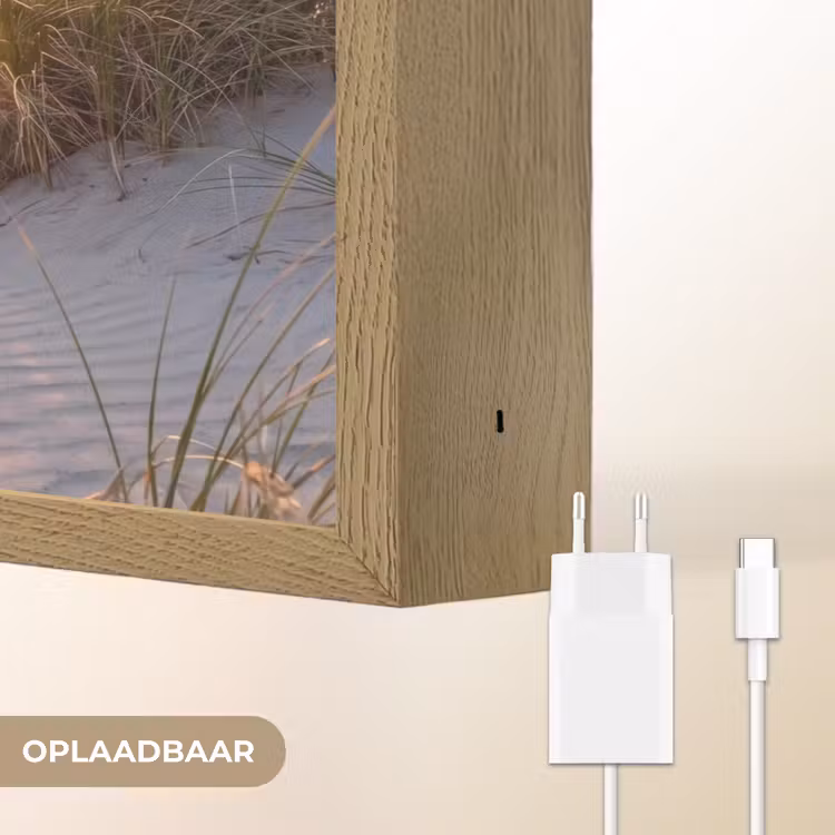 Strand - Zonsondergang - Natuur - Landschap Light Box met batterij (Wandlamp) middel -USP_websiteoplaadbaarNL