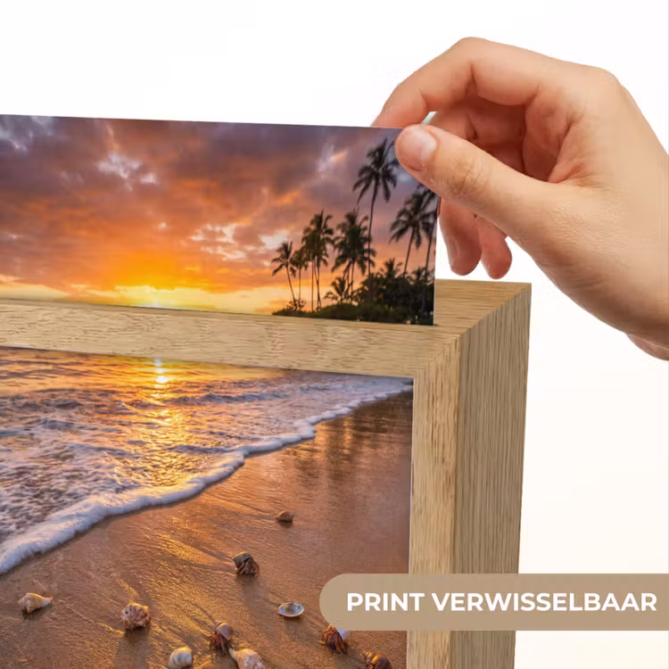 Strand - Zonsondergang - Palmbomen - Natuur - Oranje Light Box met kabel (Wandlamp) klein -USP_websiteprintNL