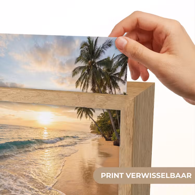 Strand - Zonsondergang - Tropisch - Natuur - Goud Light Box met kabel (Wandlamp) klein -USP_websiteprintNL