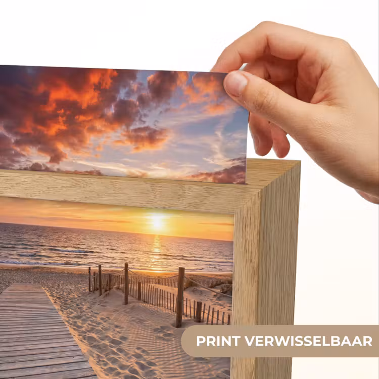 Strand - Zonsondergang - Zee - Natuur - Oranje Light Box met kabel (Wandlamp) klein -USP_websiteprintNL