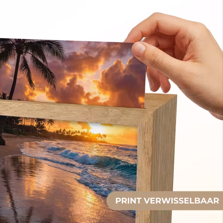 Strand - Zonsopgang - Tropisch - Natuur - Oranje Light Box met kabel (Wandlamp) klein -USP_websiteprintNL