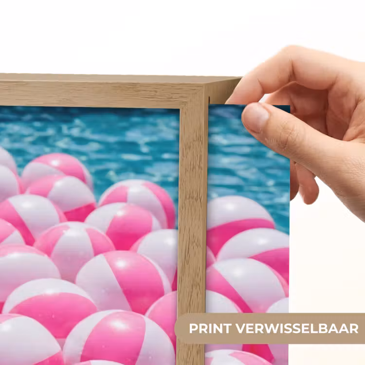 Strandballen - Roze - Water Light Box met batterij (Wandlamp) middel -USP_websiteprintNL