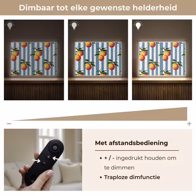 Strepen - Citroen - Blauw Light Box met batterij (Wandlamp) middel 907 -USP_dimbaarNL