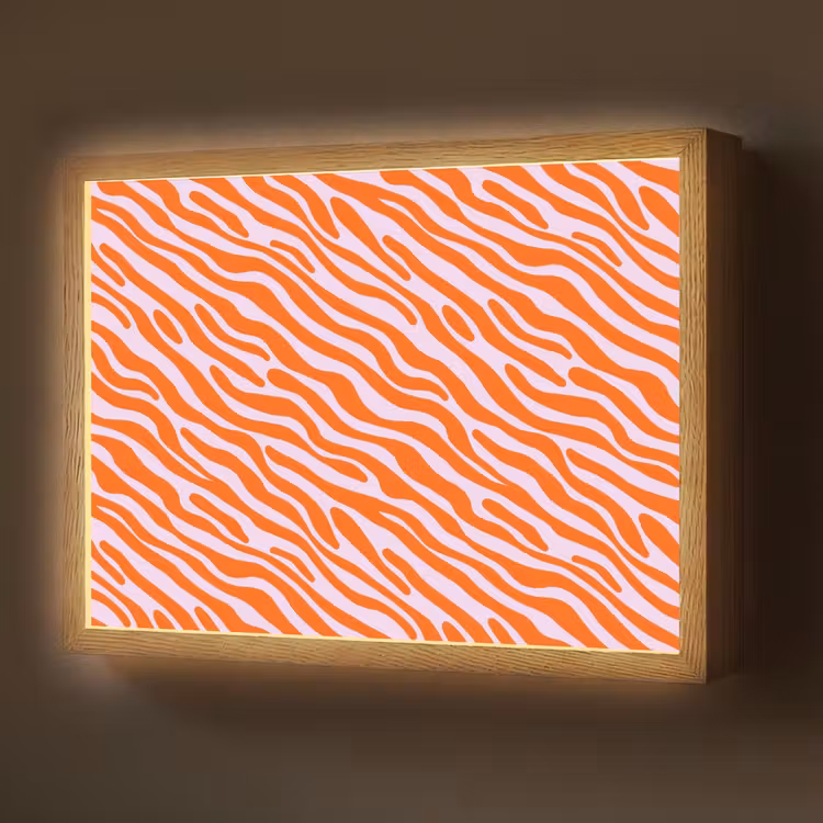 Strepen - Dynamisch - Oranje Light Box met batterij (Wandlamp) middel 907 -z3d_website