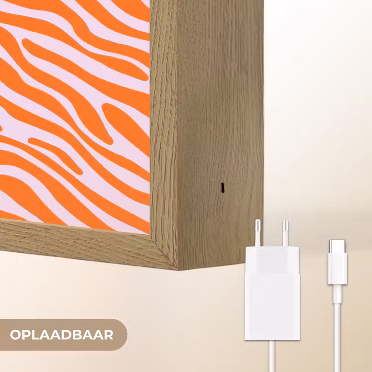 Strepen - Dynamisch - Oranje Light Box met batterij (Wandlamp) middel 907 -USP_websiteoplaadbaarNL