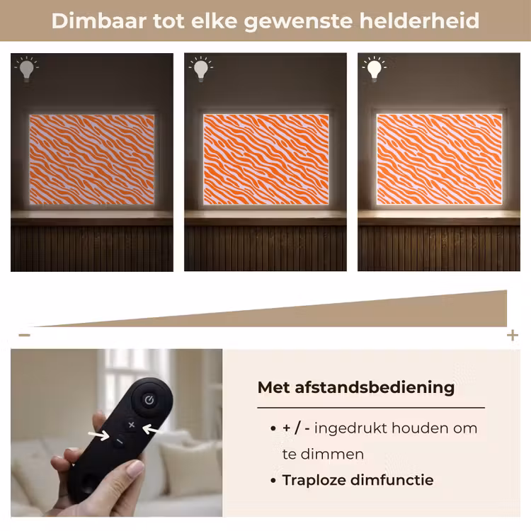 Strepen - Dynamisch - Oranje Light Box met batterij (Wandlamp) middel 907 -USP_dimbaarNL