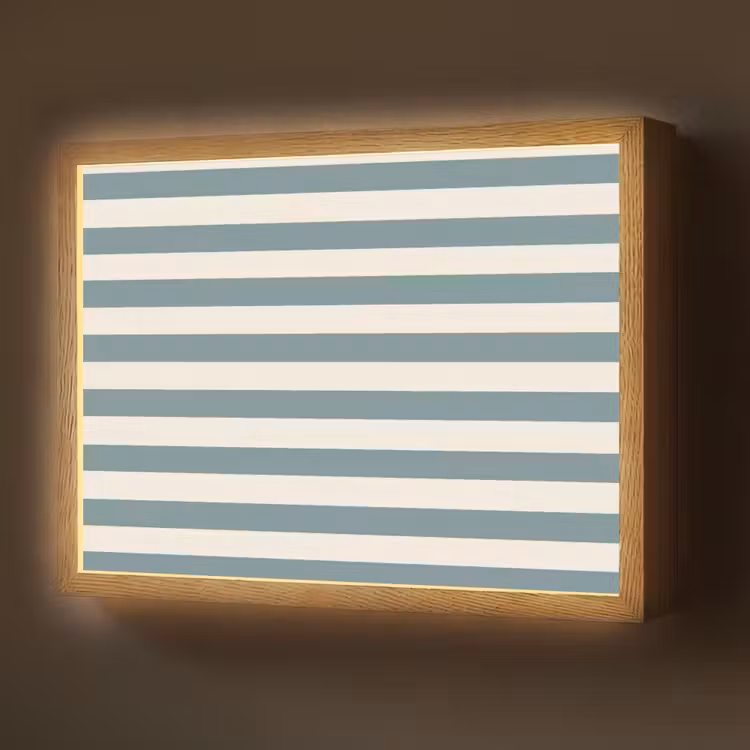 Strepen - Modern - Blauw Light Box met batterij (Wandlamp) middel 907 -z3d_website