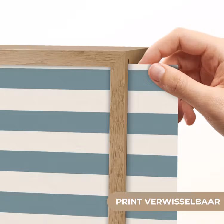 Strepen - Modern - Blauw Light Box met batterij (Wandlamp) middel 907 -USP_websiteprintNL