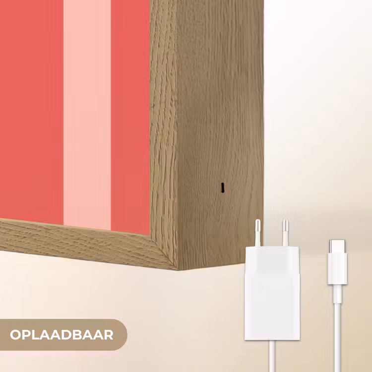 Strepen - Rood - Try again Light Box met batterij (Wandlamp) middel -USP_websiteoplaadbaarNL