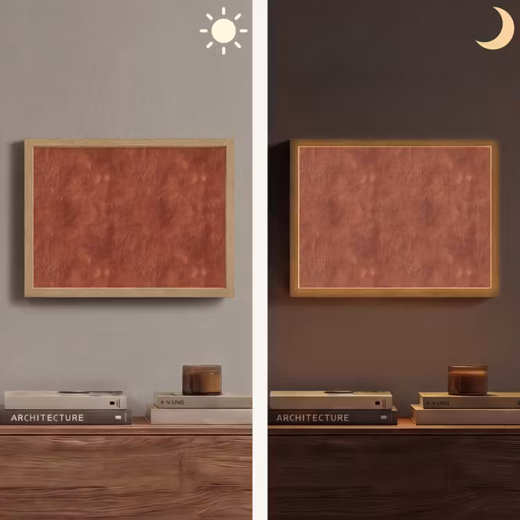 Stucwerk - Textuur - Terracotta Light Box met batterij (Wandlamp) middel 907 -sfeer3