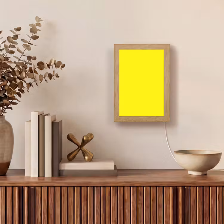 Sunshine - Glow - Geel Light Box met kabel (Wandlamp) klein 929 -sfeer2