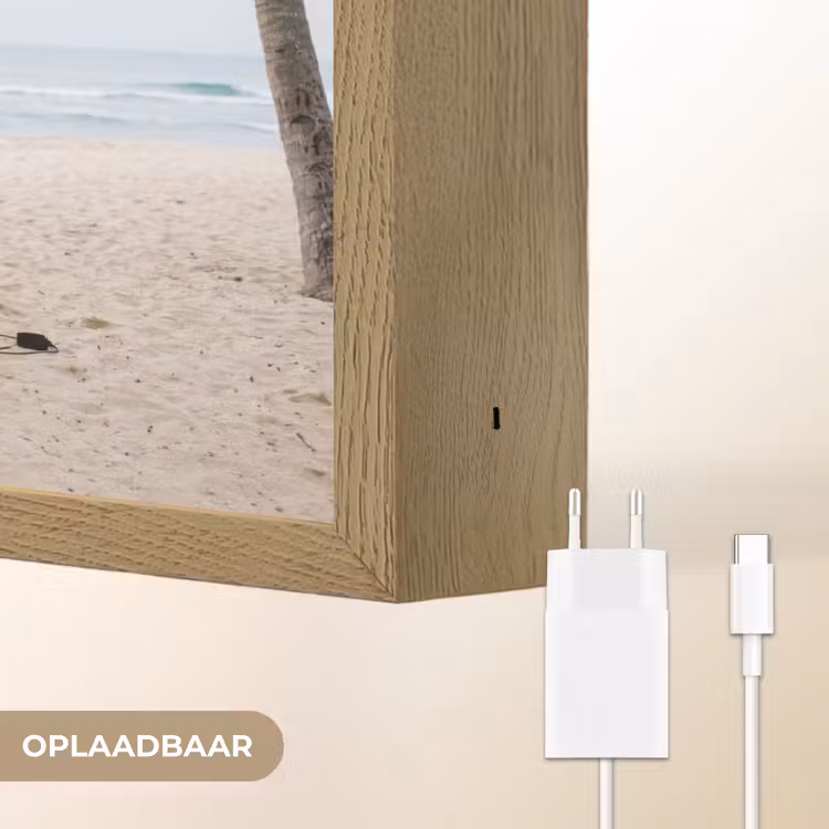 Surfboard - Palmbomen - Kleurrijk Light Box met batterij (Wandlamp) middel -USP_websiteoplaadbaarNL