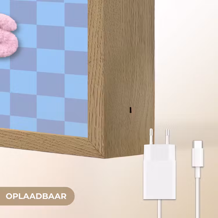 Sweet dreams - Vierkanten - Roze - Blauw Light Box met batterij (Wandlamp) middel -USP_websiteoplaadbaarNL