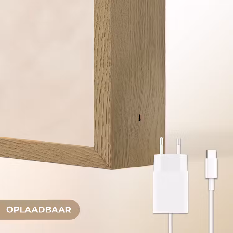 Symmetrische bocht - Koperkleurig Light Box met batterij (Wandlamp) middel -USP_websiteoplaadbaarNL