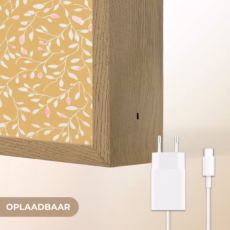 Takjes - Patroon - Oker Light Box met batterij (Wandlamp) middel 907 -USP_websiteoplaadbaarNL