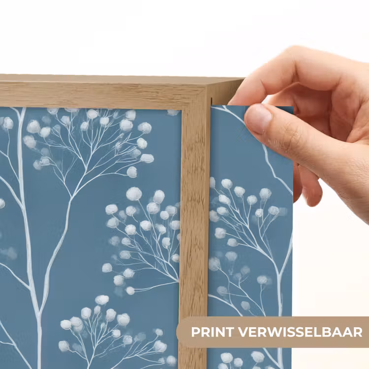 Takken - Bessen - Patroon - Lichtblauw Light Box met batterij (Wandlamp) middel 907 -USP_websiteprintNL