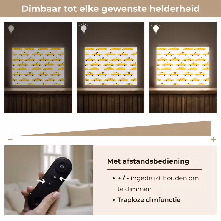 Taxi - Iconisch - Geel Light Box met batterij (Wandlamp) middel 907 -USP_dimbaarNL