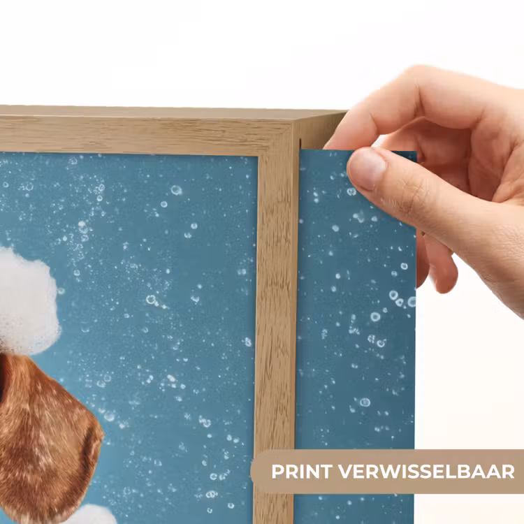 Teckel - Bad - Schuim - Waterdruppels Light Box met batterij (Wandlamp) middel -USP_websiteprintNL