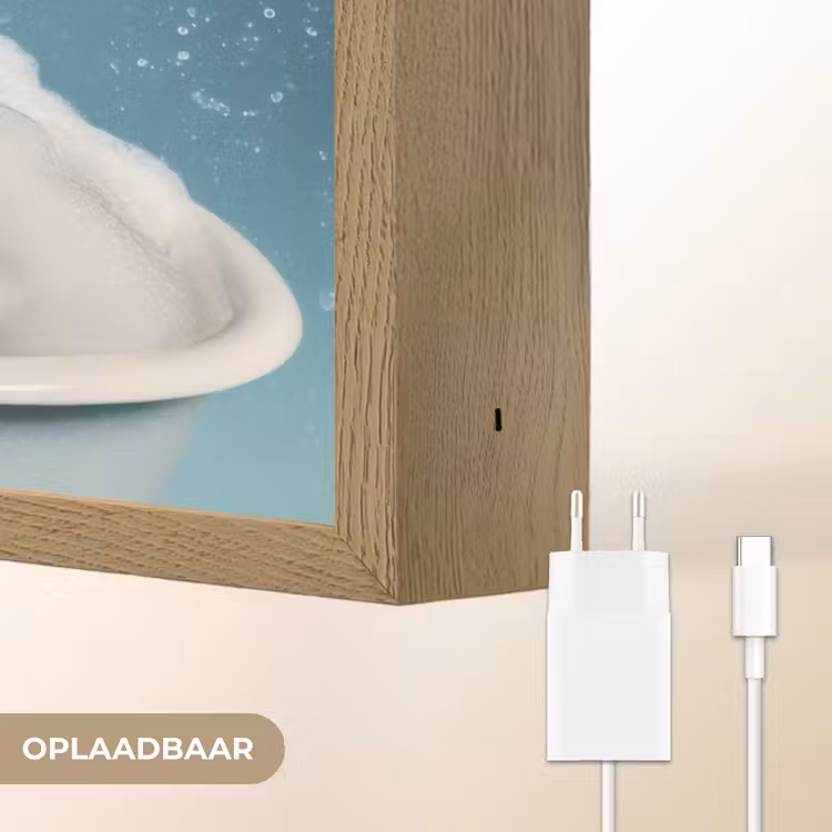 Teckel - Bad - Schuim - Waterdruppels Light Box met batterij (Wandlamp) middel -USP_websiteoplaadbaarNL