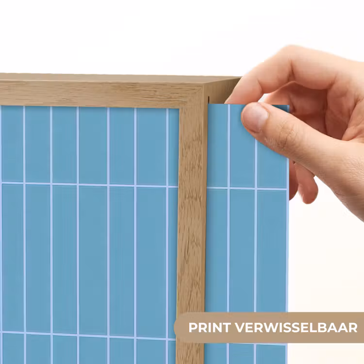 Tegel - Langwerpig - Patroon - Blauw Light Box met batterij (Wandlamp) middel 907 -USP_websiteprintNL