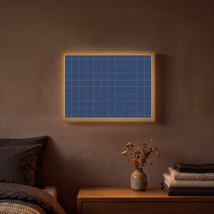 Tegel - Patroon - Blauw Light Box met batterij (Wandlamp) middel 907 -sfeer4