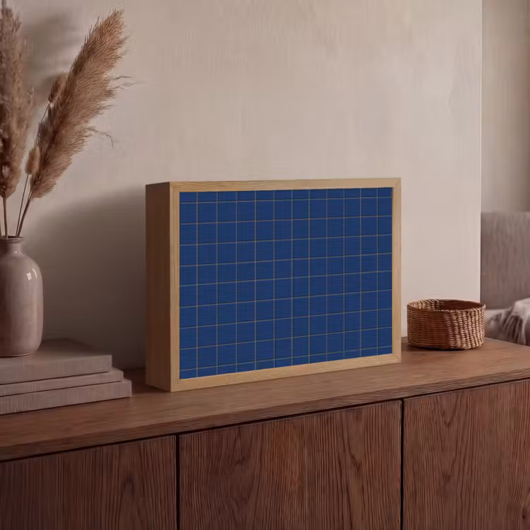 Tegel - Patroon - Blauw Light Box met batterij (Wandlamp) middel 907 -sfeer2