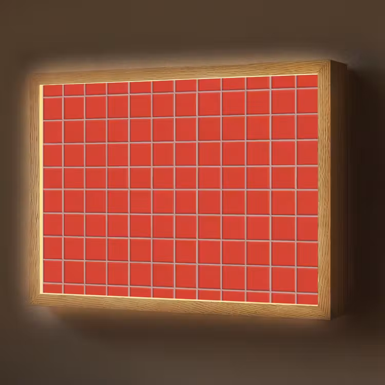 Tegel - Patroon - Kersen - Rood Light Box met batterij (Wandlamp) middel 907 -z3d_website