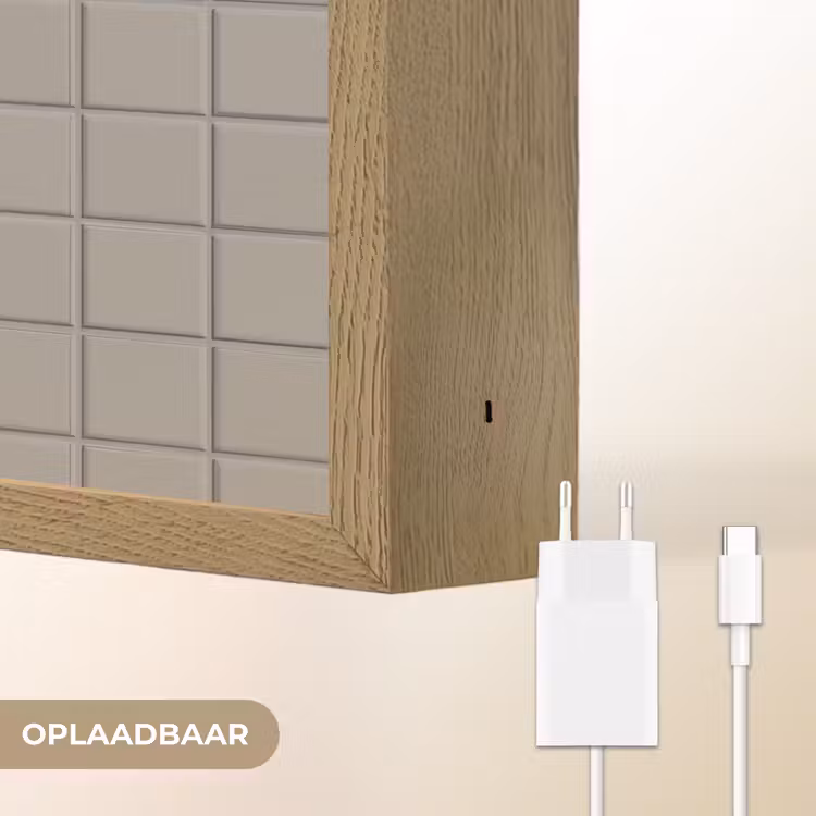 Tegel - Patroon Kiezel - Grijs Light Box met batterij (Wandlamp) middel 907 -USP_websiteoplaadbaarNL