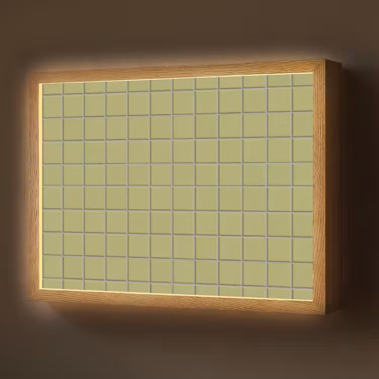 Tegel - Patroon - Olijfgroen Light Box met batterij (Wandlamp) middel 907 -z3d_website