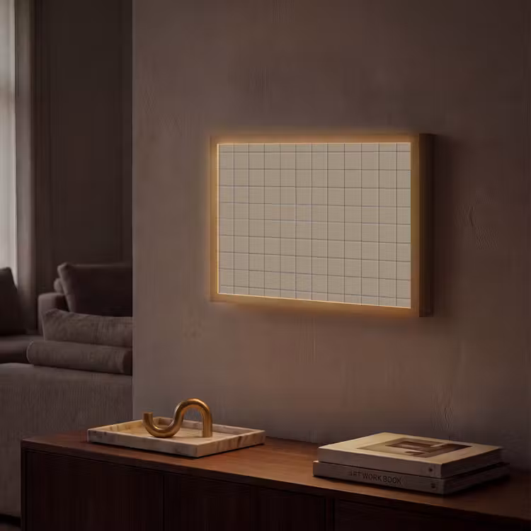 Tegel - Patroon - Taupe Light Box met batterij (Wandlamp) middel 907 -sfeer1