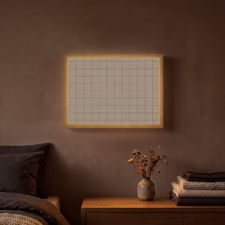 Tegel - Patroon - Taupe Light Box met batterij (Wandlamp) middel 907 -sfeer4