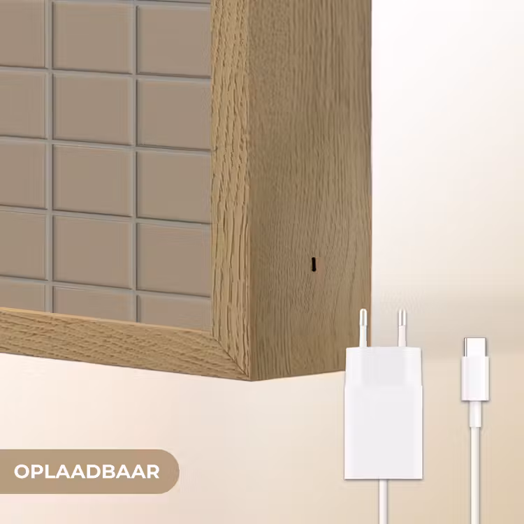 Tegel - Patroon - Taupe Light Box met batterij (Wandlamp) middel 907 -USP_websiteoplaadbaarNL