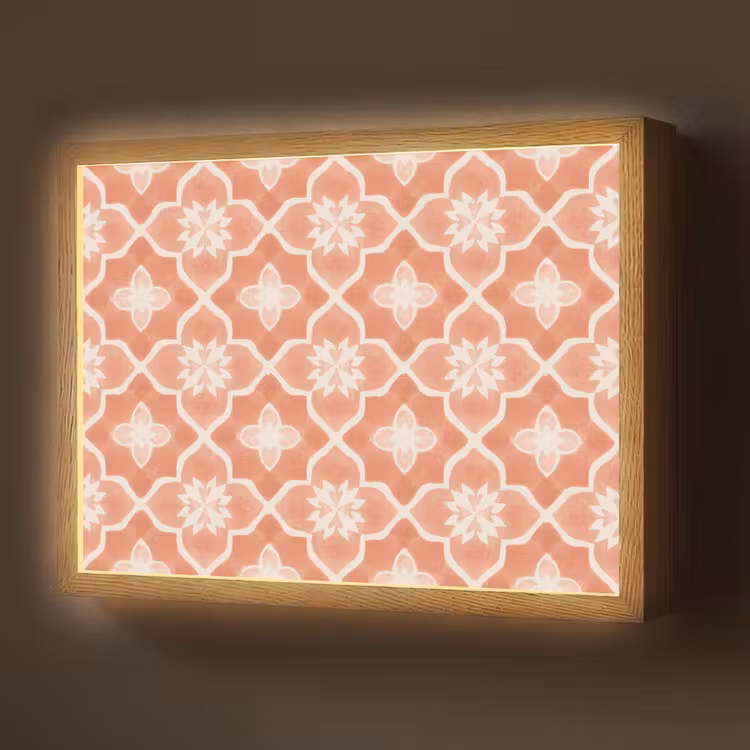 Tegelpatroon - Arabesk - Vintage - Terracotta Light Box met batterij (Wandlamp) middel 907 -z3d_website