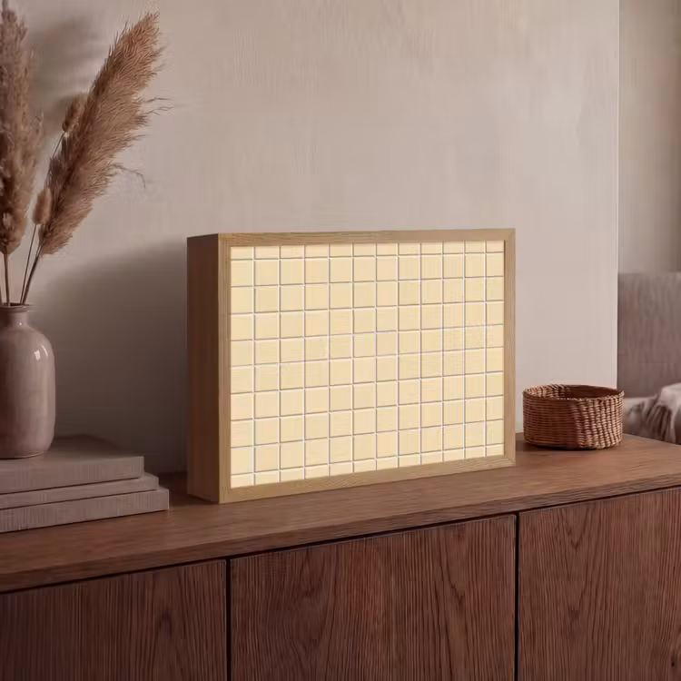 Tegels - Patroon - Crème Light Box met batterij (Wandlamp) middel 907 -sfeer2