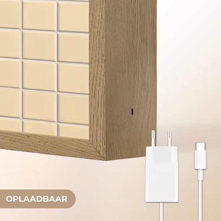 Tegels - Patroon - Crème Light Box met batterij (Wandlamp) middel 907 -USP_websiteoplaadbaarNL