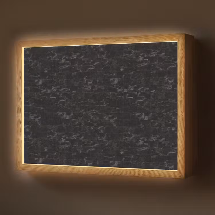 Tegels - Patroon - Marmer - Zwart Light Box met batterij (Wandlamp) middel 907 -z3d_website