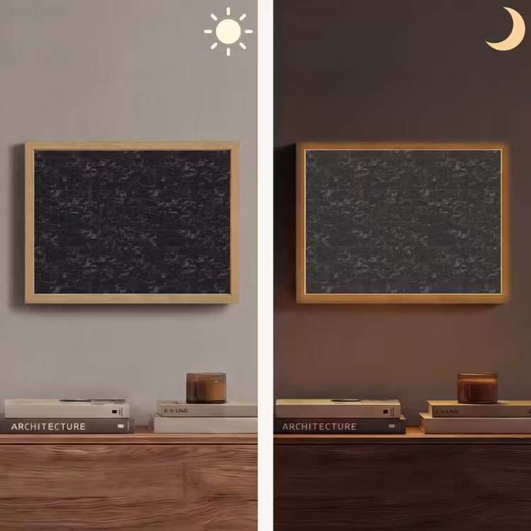 Tegels - Patroon - Marmer - Zwart Light Box met batterij (Wandlamp) middel 907 -sfeer3